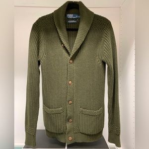Polo Ralph Lauren Olive Shawl Collar Cardigan